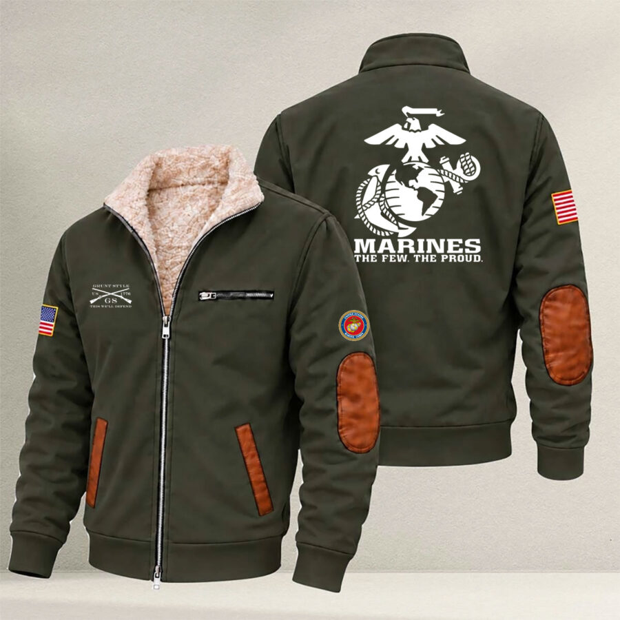Alternative view of Veteran day 2026 U.S.MARINE CORPS USCG1001 "THE FEW. THE PROUD" Grunt Style Fleece Zip Jacket