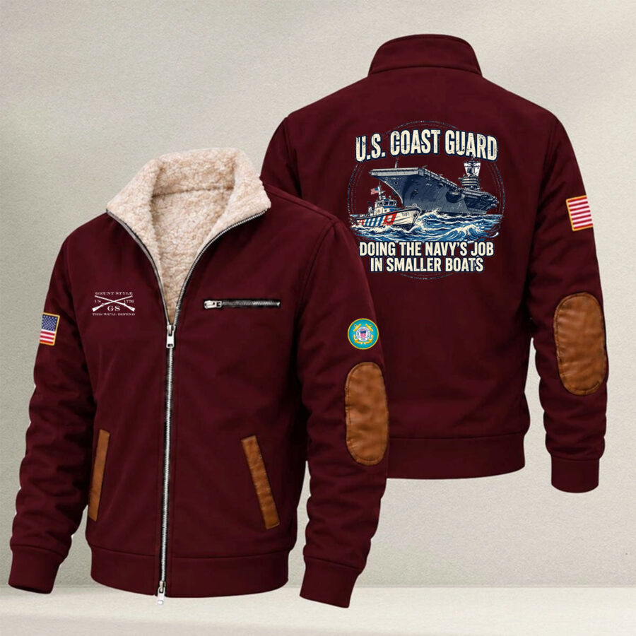 Alternative view of Veteran day 2026 U.S.COAST GUARD USCG212 " DOING THE NAVY'S JOB" Grunt Style Fleece Zip Jacket