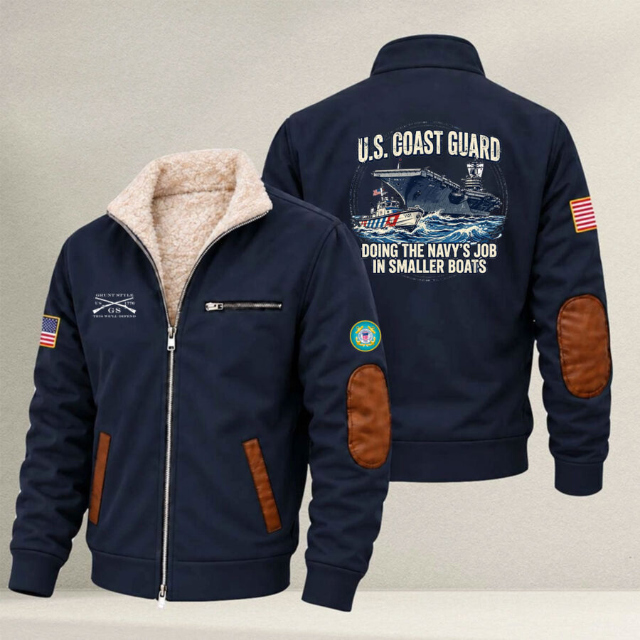 Veteran day 2026 U.S.COAST GUARD USCG212 " DOING THE NAVY'S JOB" Grunt Style Fleece Zip Jacket