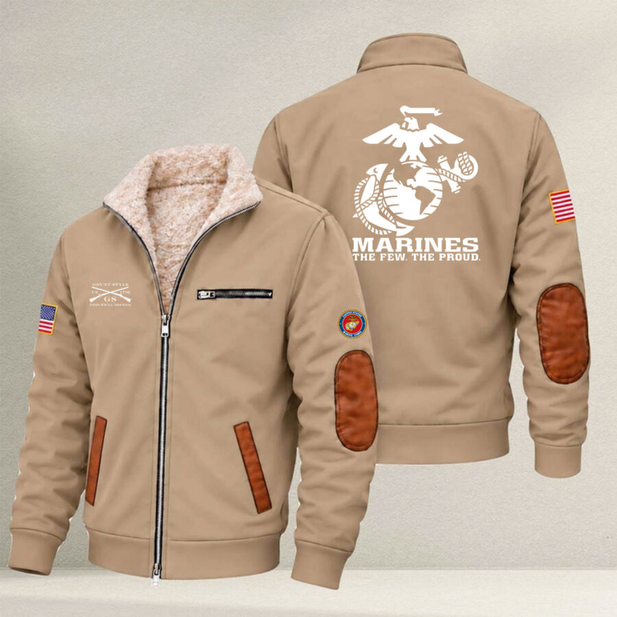 Veteran day 2026 U.S.MARINE CORPS USCG1001 "THE FEW. THE PROUD" Grunt Style Fleece Zip Jacket