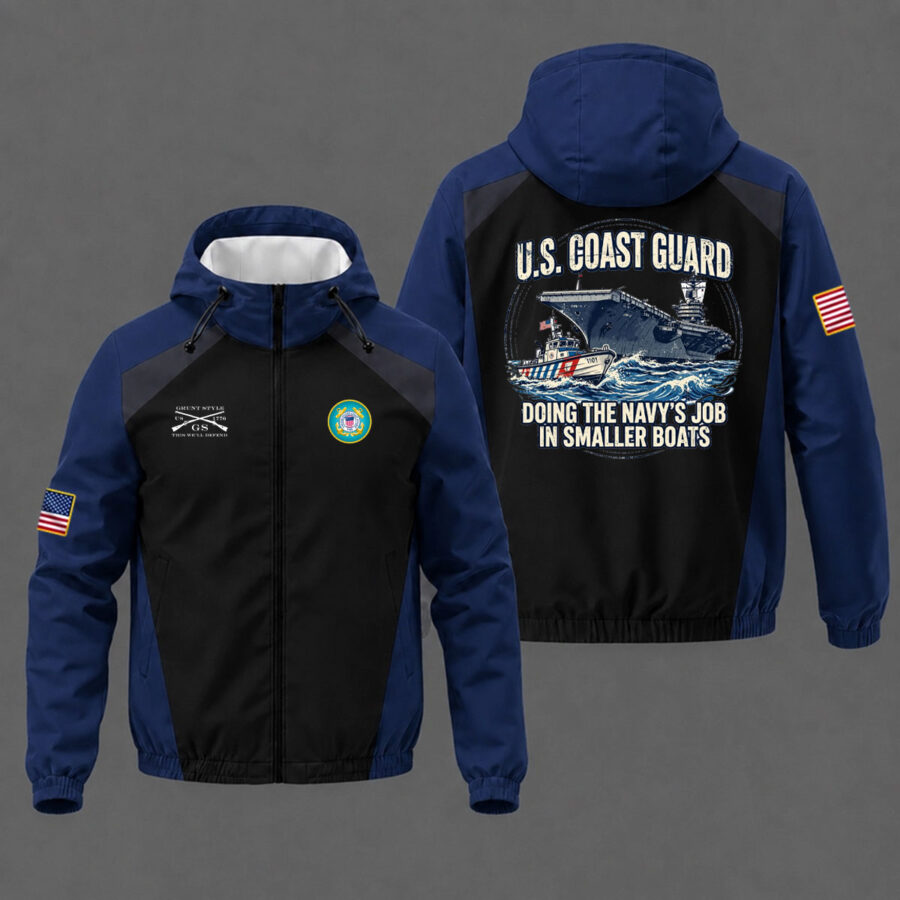 Veteran day 2026 U.S.COAST GUARD USCG212 " DOING THE NAVY'S JOB" Grunt Style Windbreaker Jacket