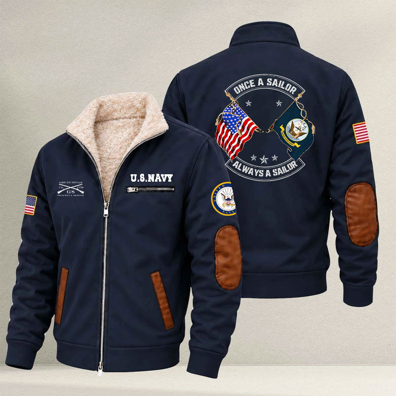 Veteran day 2026 U.S.NAVY "ONCE A SAILOR- ALWAYS A SAILOR" USNV101 Grunt Style Fleece Zip Jacket