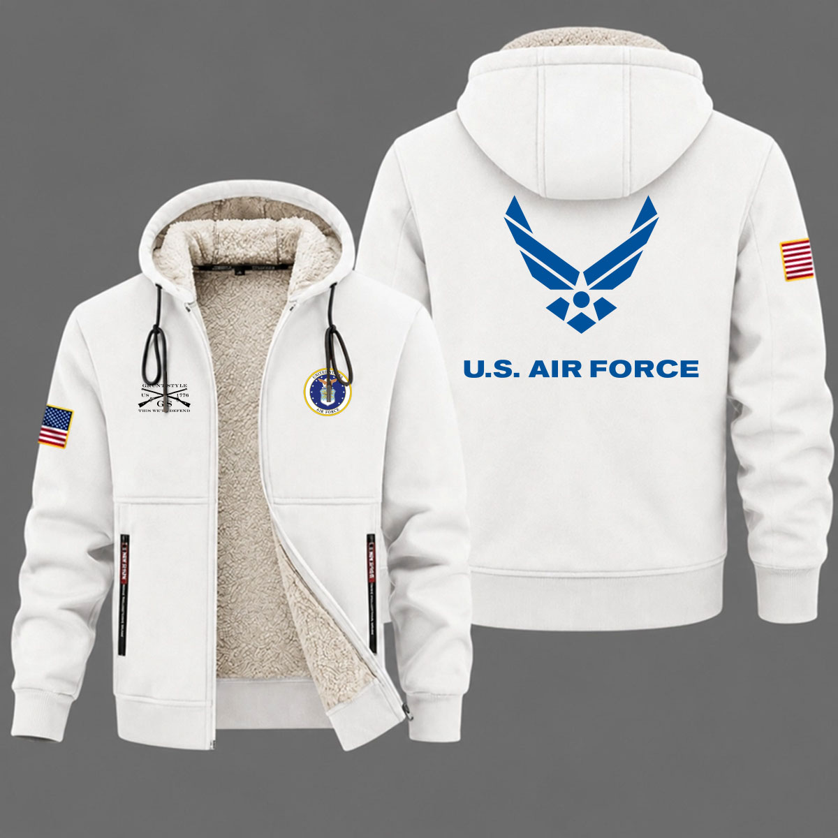 Veteran day 2026 U.S.AIRFORCE USAF206 Grunt Style Fleece Zip Hoodie - Image 6