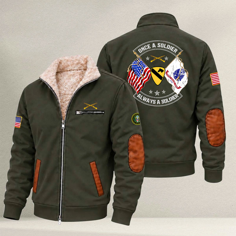 Veteran day 2026 Army Infantry 1st Cavalry Division USS2601 Fleece Zip Jacket