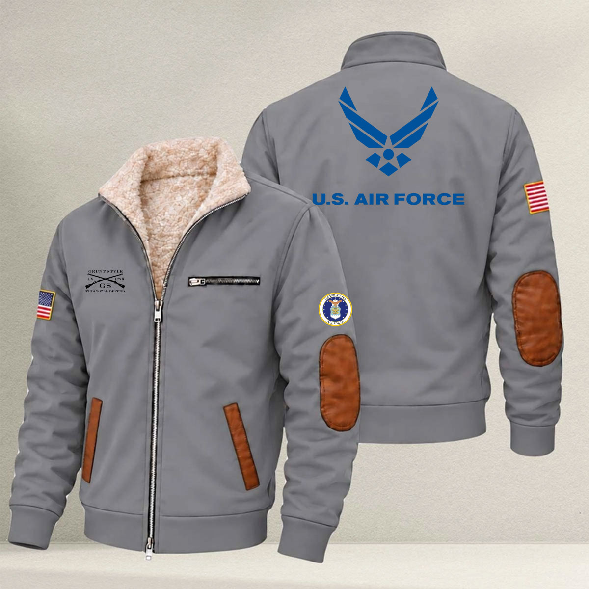 Veteran day 2026 U.S.AIRFORCE USAF206 Grunt Style Fleece Zip Jacket - Image 4