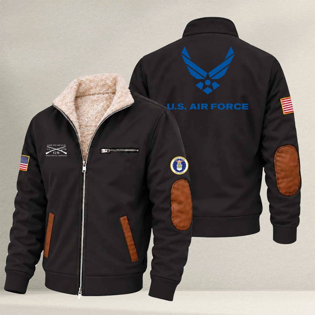 Veteran day 2026 U.S.AIRFORCE USAF206 Grunt Style Fleece Zip Jacket - Image 5