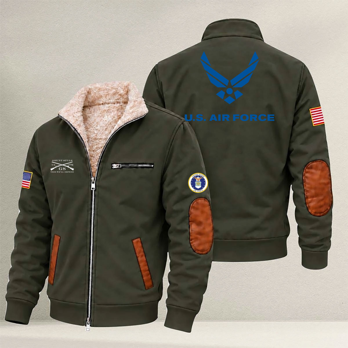 Veteran day 2026 U.S.AIRFORCE USAF206 Grunt Style Fleece Zip Jacket - Image 6